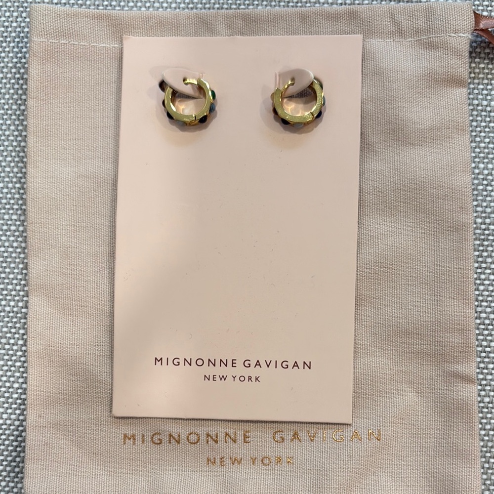 Mignonne Gavigan Gold and Black Twisted Earrings